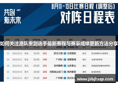 如何关注港队重剑选手最新赛程与赛事成绩更新方法分享